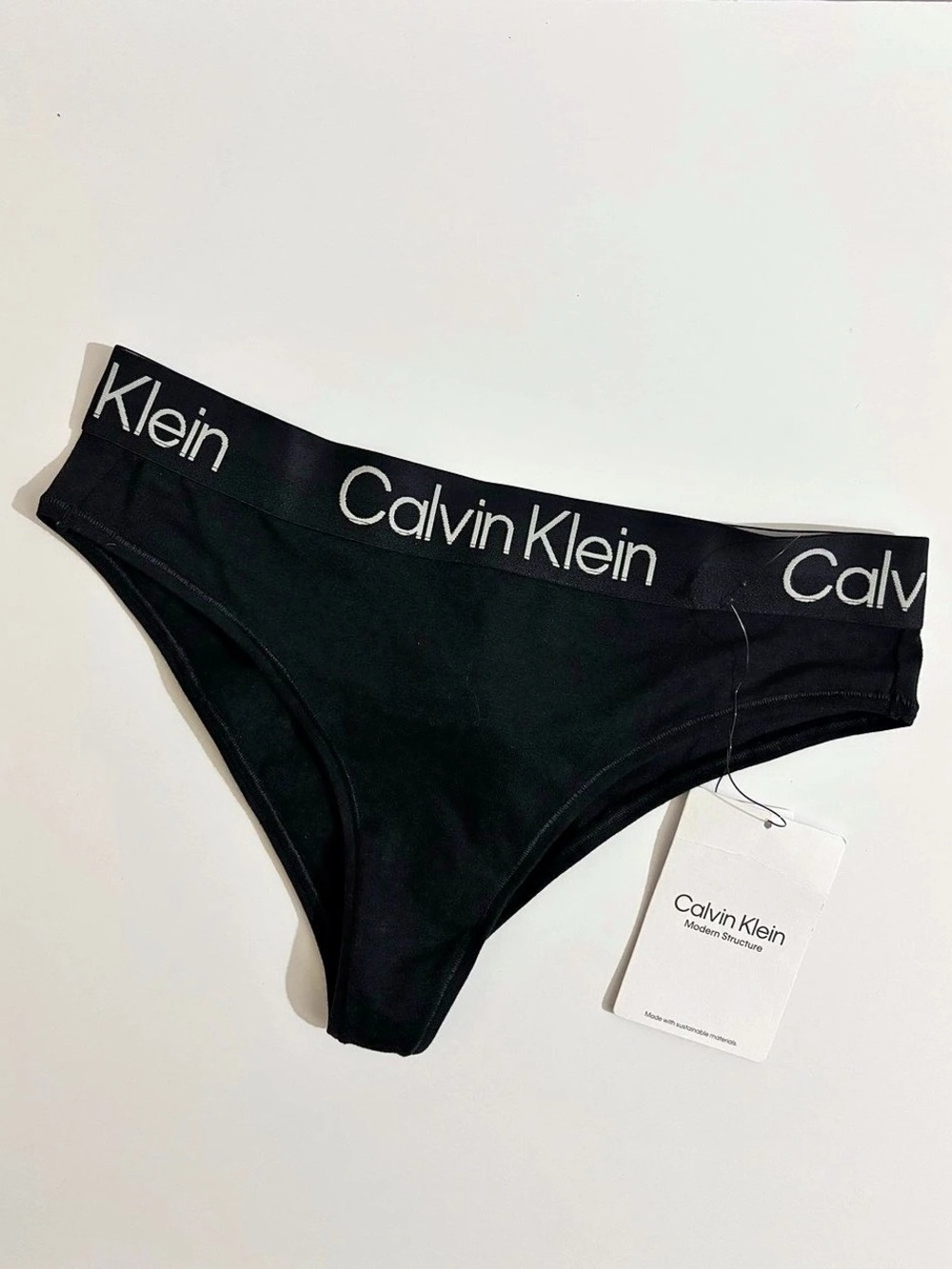 Calvin Klein Modern Structure Brazilian Panty Logo Bikini Black Small